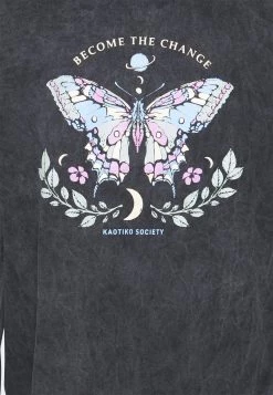 Kaotiko CREW BUTTERFLY UNISEX - Sweatshirt - Black -Kaotiko || Fire & Glory Populaire Magasin 1e51f2e6a6d644f3816f3e4addbb8007