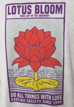 Kaotiko - Herren WASHED LOTUS BLOOM - T-Shirt Print - Acero -Kaotiko || Fire & Glory Populaire Magasin 29cd84f46ff1489bbb36ca6d4dbebf75