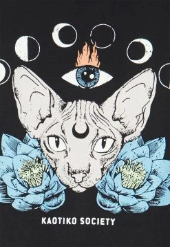 Kaotiko WASHED MOON SPHYNX UNISEX - T-Shirt Print - Black -Kaotiko || Fire & Glory Populaire Magasin 32c7599eda634c07b5be39de452fbd65