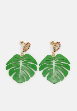 Fire & Glory - Damen LEAF EARRINGS - Ohrringe - Gold-coloured/multi