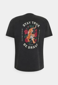 Kaotiko STAY TRUE UNISEX - T-Shirt Print - Black Acid Wash