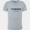Kaotiko - Herren WASHED MOON PHASES - T-Shirt Print - Acero