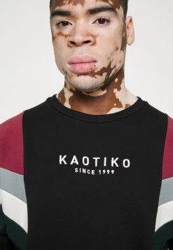 Kaotiko - Herren CREW SEATTLE - Sweatshirt - Black/burgundy -Kaotiko || Fire & Glory Populaire Magasin a6683de6676e490180208af912b997d5