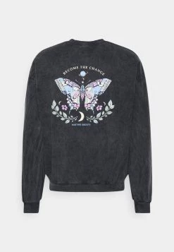 Kaotiko CREW BUTTERFLY UNISEX - Sweatshirt - Black -Kaotiko || Fire & Glory Populaire Magasin cc176e82866a4832b4733fa7429781be