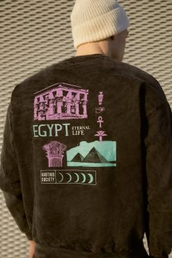 Kaotiko CREW WASHED PALM VIBES UNISEX - Sweatshirt - Black -Kaotiko || Fire & Glory Populaire Magasin d0081804454b4d5a8c1ed974c4f84bbd