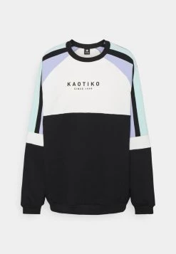 Kaotiko CREW DENVER UNISEX - Sweatshirt - Black/grape/green Water - Herren
